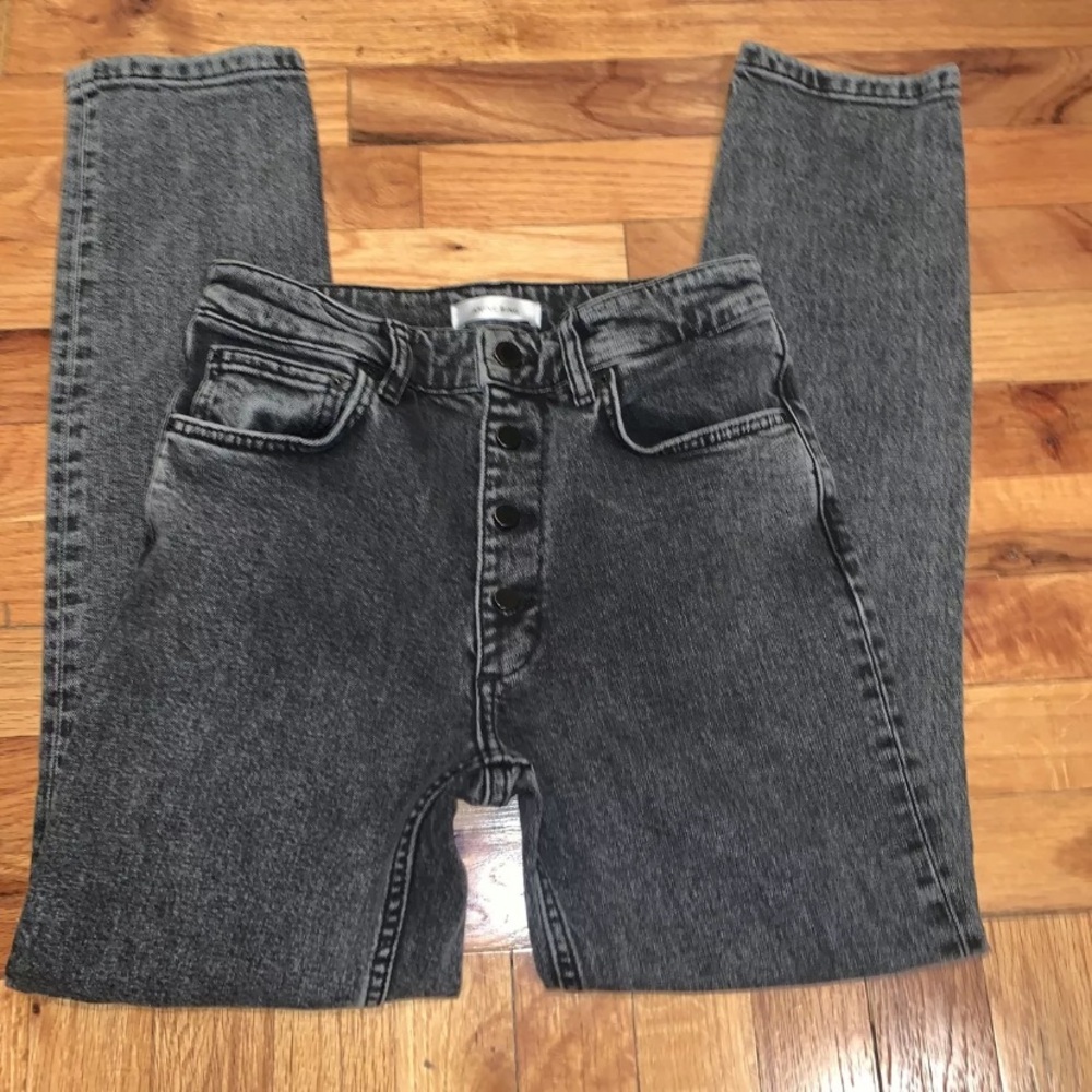 Anine Bing Frida Jeans Size 26 Charcoal Gray